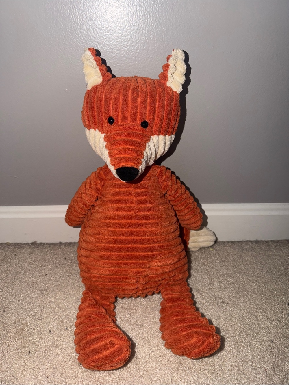 Jellycat Corduroy Fox Plush - Orange and Cream